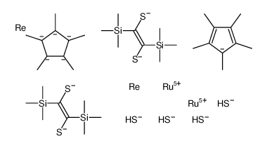 1,2-bis(trimethylsilyl)ethene-1,2-dithiolate,1,2,3,4,5-pentamethylcyclopenta-1,3-diene,1,2,3,4,5-pentamethylcyclopentane,rhenium,ruthenium(5+),sulfanide结构式