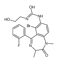 1-[6-bromo-5-(2-fluorophenyl)-1,3-dimethyl-2-oxo-3H-1,4-benzodiazepin-7-yl]-3-(2-hydroxyethyl)urea Structure