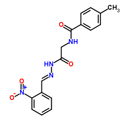 4-Methyl-N-{2-[(2E)-2-(2-nitrobenzylidene)hydrazino]-2-oxoethyl}benzamide结构式