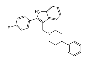 2-(4-fluorophenyl)-3-[(4-phenylpiperidin-1-yl)methyl]-1H-indole Structure