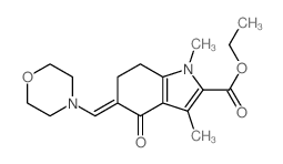 ethyl 1,3-dimethyl-5-(morpholin-4-ylmethylidene)-4-oxo-6,7-dihydroindole-2-carboxylate结构式