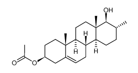 17aβ-hydroxy-17α-methyl-D-homoandrost-5-en-3β-yl acetate结构式