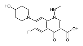 6-Fluoro-1,4-dihydro-7-(4-hydroxy-1-piperidinyl)-1-methylamino-4-oxo-3-quinolinecarboxylic acid Structure