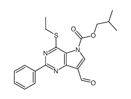 1-isobutoxycarbonyl-3-formyl-5-phenyl-7-ethylthiopyrrolo<3,2-d>pyrimidine Structure