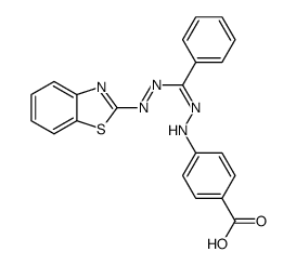 1-(p-carboxyphenyl)-3-phenyl-5-(2-benzothiazolyl)formazan Structure