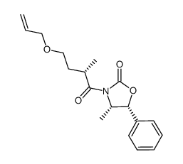 (4S)-methyl-(5R)-phenyl-3-(4-propenyloxy-(2S)-methyl-butanoyl)-oxazolidin-2-one Structure