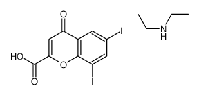 6,8-diiodo-4-oxo-4H-1-benzopyran-2-carboxylic acid, compound with diethylamine (1:1) Structure