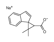 sodium 3,3-dimethylspiro[cyclopropane-1,1'-[1H]indene]-2-carboxylate结构式