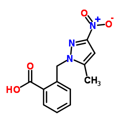 2-(5-METHYL-3-NITRO-PYRAZOL-1-YLMETHYL)-BENZOIC ACID structure