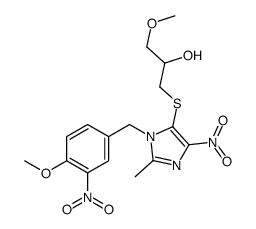 1-methoxy-3-[3-[(4-methoxy-3-nitrophenyl)methyl]-2-methyl-5-nitroimidazol-4-yl]sulfanylpropan-2-ol结构式