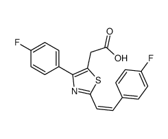 2-[4-(4-fluorophenyl)-2-[(E)-2-(4-fluorophenyl)ethenyl]-1,3-thiazol-5-yl]acetic acid结构式