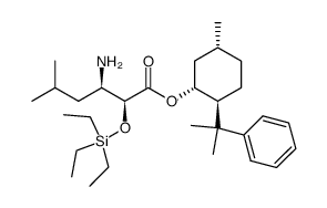 (-)-8-Phenylmenthyl (2S,3R)-3-Amino-5-methyl-2-((triethylsilyl)oxy)hexanoate结构式