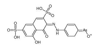 [4-[2-(8-hydroxy-1-oxo-3,6-disulfonaphthalen-2-ylidene)hydrazinyl]cyclohexa-2,4-dien-1-ylidene]-oxoarsenic结构式