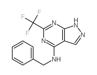 N-benzyl-3-(trifluoromethyl)-2,4,8,9-tetrazabicyclo[4.3.0]nona-2,4,7,10-tetraen-5-amine结构式