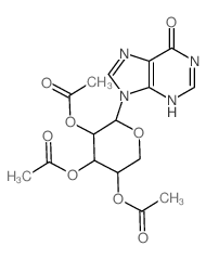 Hypoxanthine, 9-b-D-arabinopyranosyl-,2',3',4'-triacetate (8CI) structure