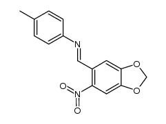 4-methyl-N-[(1E)-(6-nitro-1,3-benzodioxol-5-yl)methylene]aniline结构式