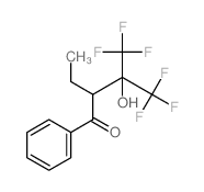 2-ethyl-4,4,4-trifluoro-3-hydroxy-1-phenyl-3-(trifluoromethyl)butan-1-one structure