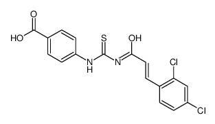 4-[[[[3-(2,4-DICHLOROPHENYL)-1-OXO-2-PROPENYL]AMINO]THIOXOMETHYL]AMINO]-BENZOIC ACID structure