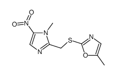 5-methyl-2-[(1-methyl-5-nitroimidazol-2-yl)methylsulfanyl]-1,3-oxazole结构式