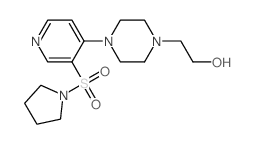 2-(4-(3-(1-pyrrolidinylsulfonyl)-4-pyridinyl)-1-piperazinyl)ethanol structure