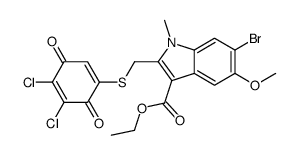 ethyl 6-bromo-2-[(4,5-dichloro-3,6-dioxocyclohexa-1,4-dien-1-yl)sulfanylmethyl]-5-methoxy-1-methylindole-3-carboxylate Structure