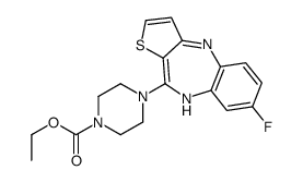 ethyl 4-(7-fluoro-5H-thieno[2,3-c][1,5]benzodiazepin-4-yl)piperazine-1-carboxylate结构式