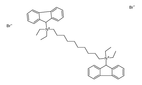 10-[diethyl(9H-fluoren-9-yl)azaniumyl]decyl-diethyl-(9H-fluoren-9-yl)azanium,dibromide Structure