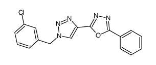 2-[1-[(3-chlorophenyl)methyl]triazol-4-yl]-5-phenyl-1,3,4-oxadiazole结构式