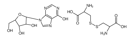 (2R)-2-amino-3-[(2-amino-2-carboxyethyl)disulfanyl]propanoic acid,9-[(2R,3R,4S,5R)-3,4-dihydroxy-5-(hydroxymethyl)oxolan-2-yl]-3H-purin-6-one Structure