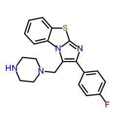 2-(4-FLUORO-PHENYL)-3-PIPERAZIN-1-YLMETHYL-BENZO-[D]IMIDAZO[2,1-B]THIAZOLE structure