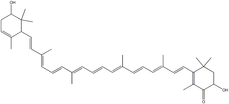 (6'ξ)-2',3-Dihydroxy-β,ε-caroten-4-one结构式