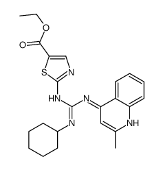 ethyl 2-[[N'-cyclohexyl-N-(2-methylquinolin-4-yl)carbamimidoyl]amino]-1,3-thiazole-5-carboxylate Structure