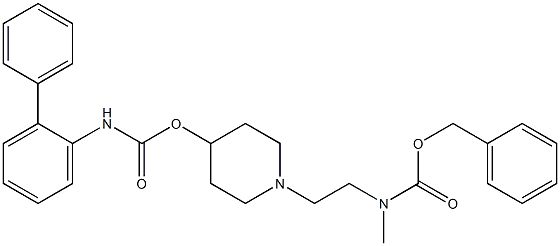 (2-(4-(([1,1'-联苯基]-2-基氨基甲酰基)氧基)哌啶-1-基)乙基)(甲基)氨基甲酸苄酯结构式