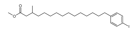 methyl 15-(p-iodophenyl)-3(RS)-methylpentadecanoate结构式