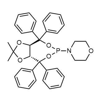 4-[(3aR,8aR)-Tetrahydro-2,2-dimethyl-4,4,8,8-tetraphenyl-1,3-dioxolo[4,5-e][1,3,2]dioxaphosphepin-6-yl]morpholine Structure