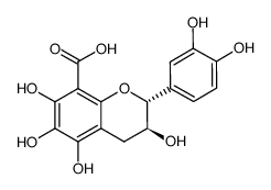 (2R,3S)-8-carboxylic acid 5,6,7,3',4'-pentahydroxyflavan-3-ol结构式