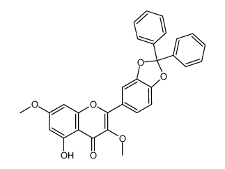 2-(2,2-diphenylbenzo[d][1,3]dioxol-5-yl)-5-hydroxy-3,7-dimethoxy-4H-chromen-4-one结构式