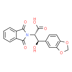 (2S,3R)-3-(1,3-Benzodioxol-5-yl)-3-hydroxy-2-[1,3-dihydro-1,3-dioxo-2H-isoindol-2-yl]propionic acid structure