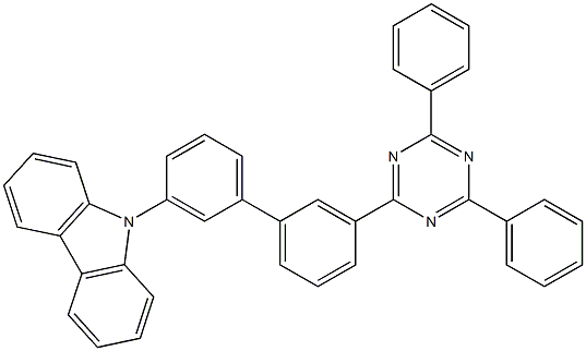 9-(3'-(4,6-二苯基-1,3,5-三嗪-2-基)联苯-3-基)-9H-咔唑结构式