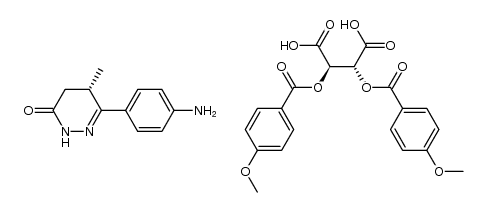 (+)-6-(4-aminophenyl)-4,5-dihydro-5-methyl-3-(2H)-pyridazinone di-p-anisoyl-L-tartrate Structure