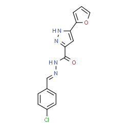 (E)-N-(4-chlorobenzylidene)-3-(furan-2-yl)-1H-pyrazole-5-carbohydrazide结构式