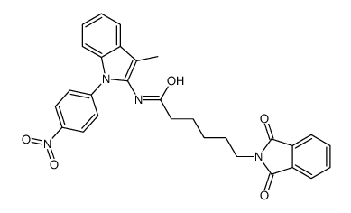 6-(1,3-dioxoisoindol-2-yl)-N-[3-methyl-1-(4-nitrophenyl)indol-2-yl]hexanamide Structure