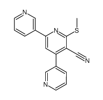 2-methylthio-4,6-di-(3-pyridyl)-3-cyanopyridine结构式