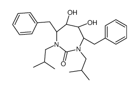 (4R,5S,6S,7R)-4,7-dibenzyl-5,6-dihydroxy-1,3-bis(2-methylpropyl)-1,3-diazepan-2-one Structure