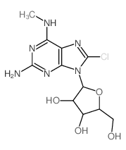 Adenosine,2-amino-8-chloro-N-methyl- (9CI) structure