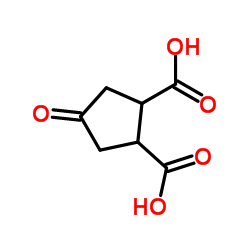 4-Oxo-1,2-cyclopentanedicarboxylic acid structure