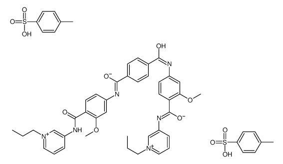 1-N,4-N-bis[3-methoxy-4-[(1-propylpyridin-1-ium-3-yl)carbamoyl]phenyl]benzene-1,4-dicarboxamide,4-methylbenzenesulfonate结构式