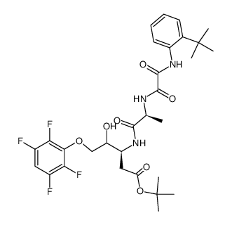 (3S)-3-[N-(N′-(2-tert-butylphenyl)oxamyl)alaninyl]amino-5-(2′,3′,5′,6′-tetrafluorophenoxy)-4-hydroxypentanoic acid tert-butyl ester Structure