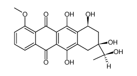 5,12-Naphthacenedione, 7,8,9,10-tetrahydro-6,8,10,11-tetrahydroxy-8-(1S)-1-hydroxyethyl-1-methoxy-, (8S,10S)- Structure