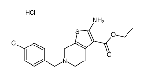 ethyl 2-amino-6-[(4-chlorophenyl)methyl]-5,7-dihydro-4H-thieno[2,3-c]pyridine-3-carboxylate,hydrochloride Structure